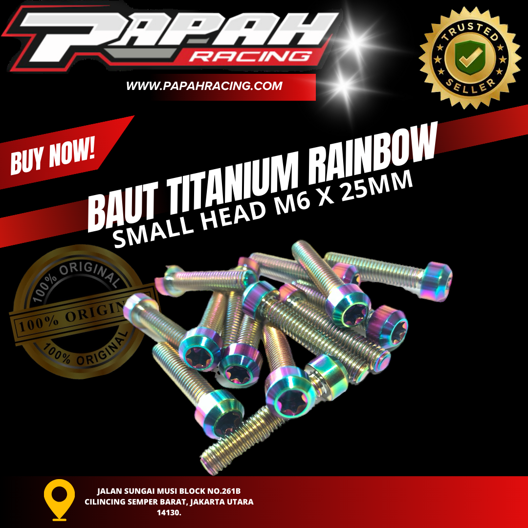 BAUT TITANIUM SMALL HEAD RAINBOW M6X25MM